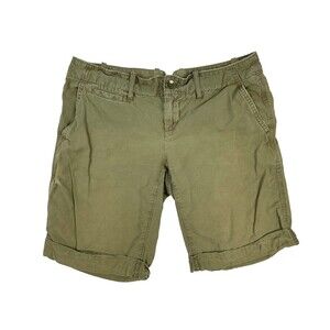 GAP Casual Chino Shorts Womens Size 4 Olive Green W31 Pockets 10" Inseam Bermuda